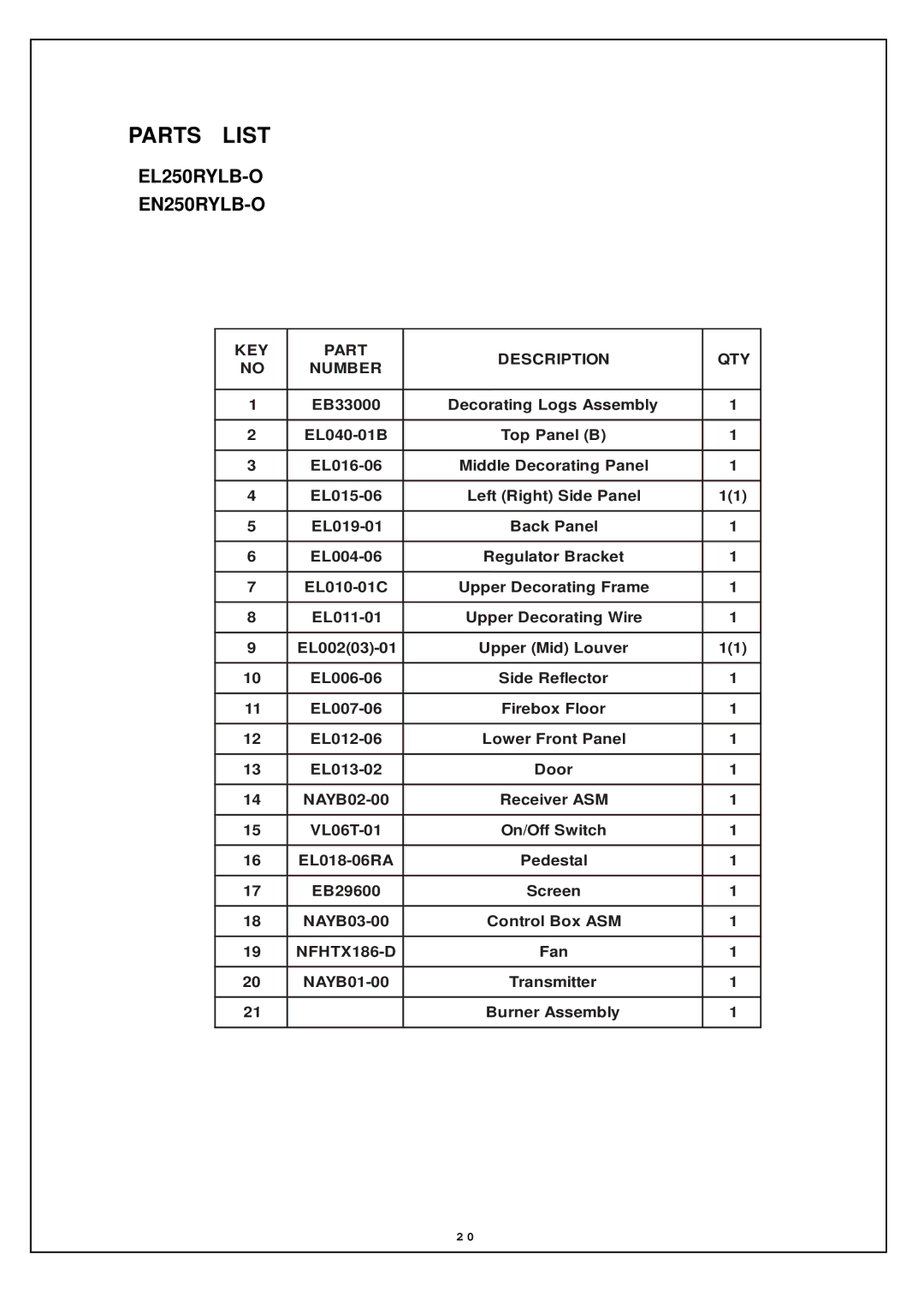 Procom EL250RYLB-O, EN250RYLB-O installation manual NFHTX186-D 