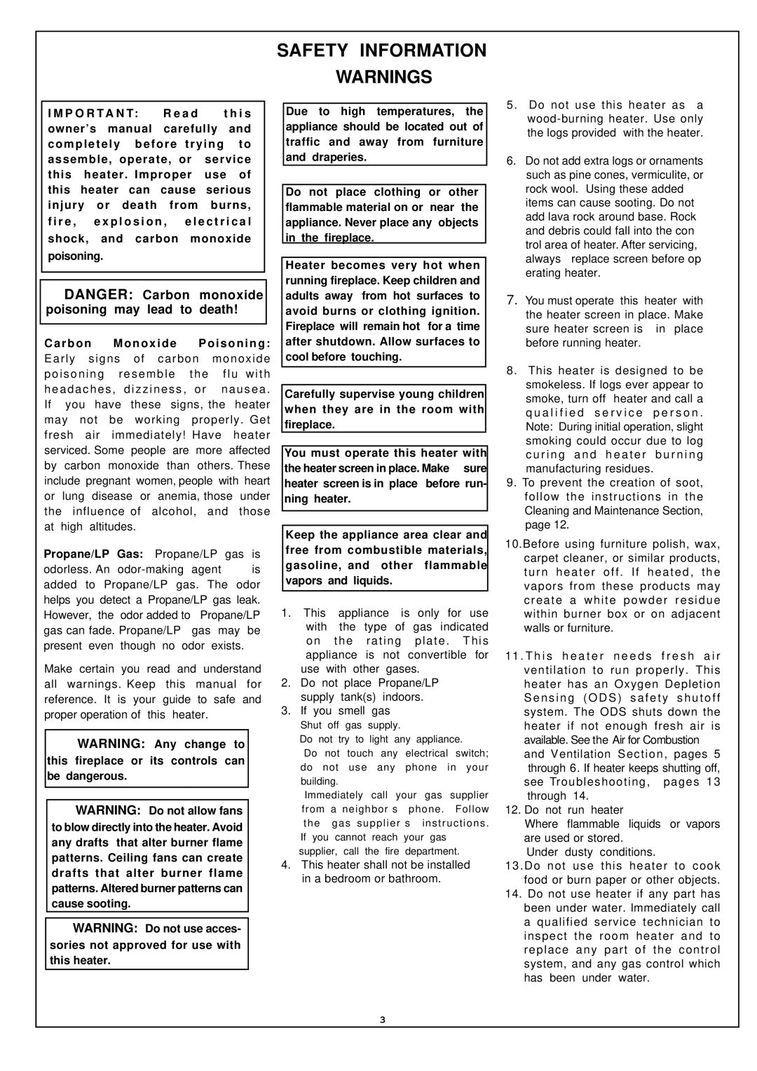 Procom EN250RYLB-O, EL250RYLB-O installation manual Safety Information 