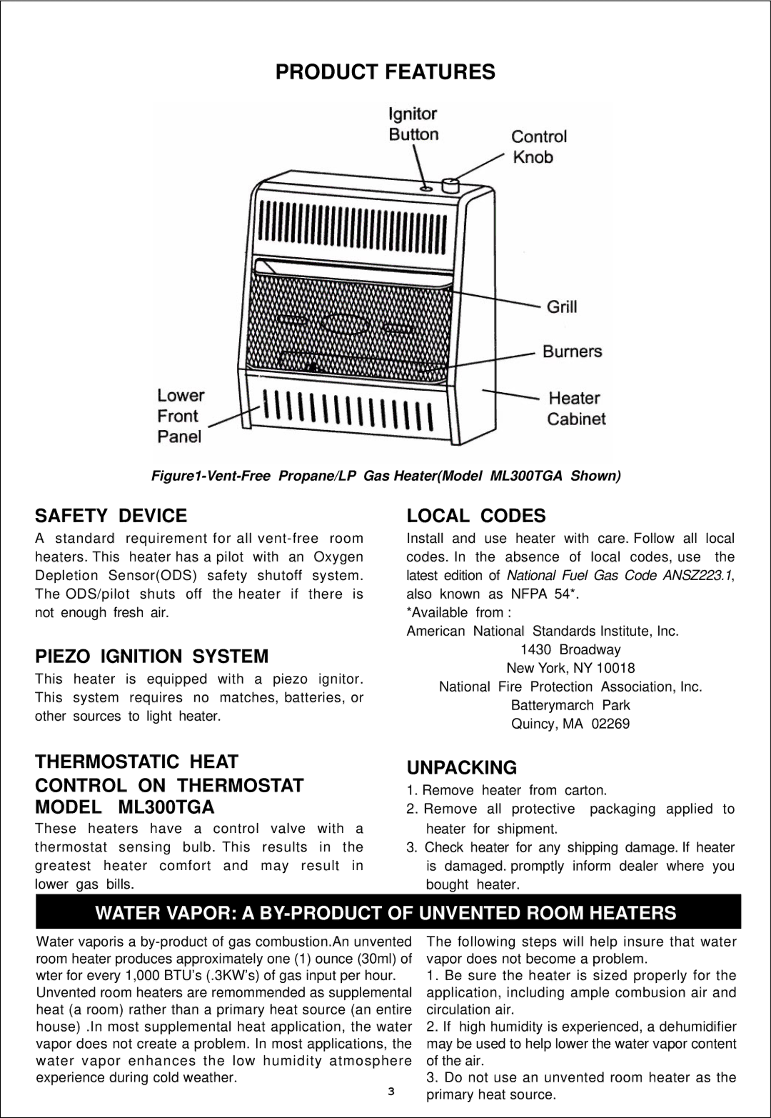 Procom ML300TGA, ML300HGA installation manual Product Features 