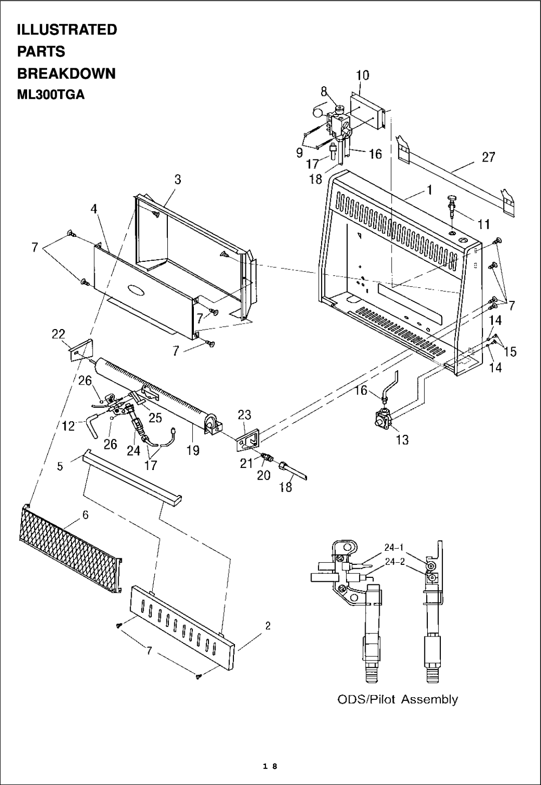 Procom ML300HGA installation manual Illustrated Parts Breakdown, ML300TGA 