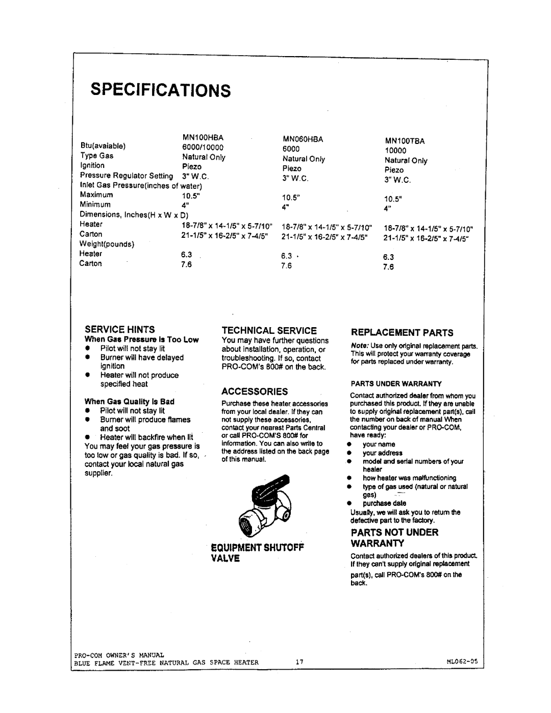 Procom MN100TBA, MN100HBA, MN060HBA manual 