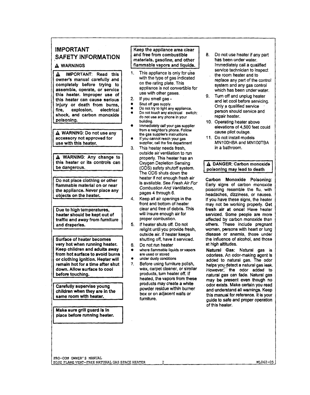 Procom MN100TBA, MN100HBA, MN060HBA manual 