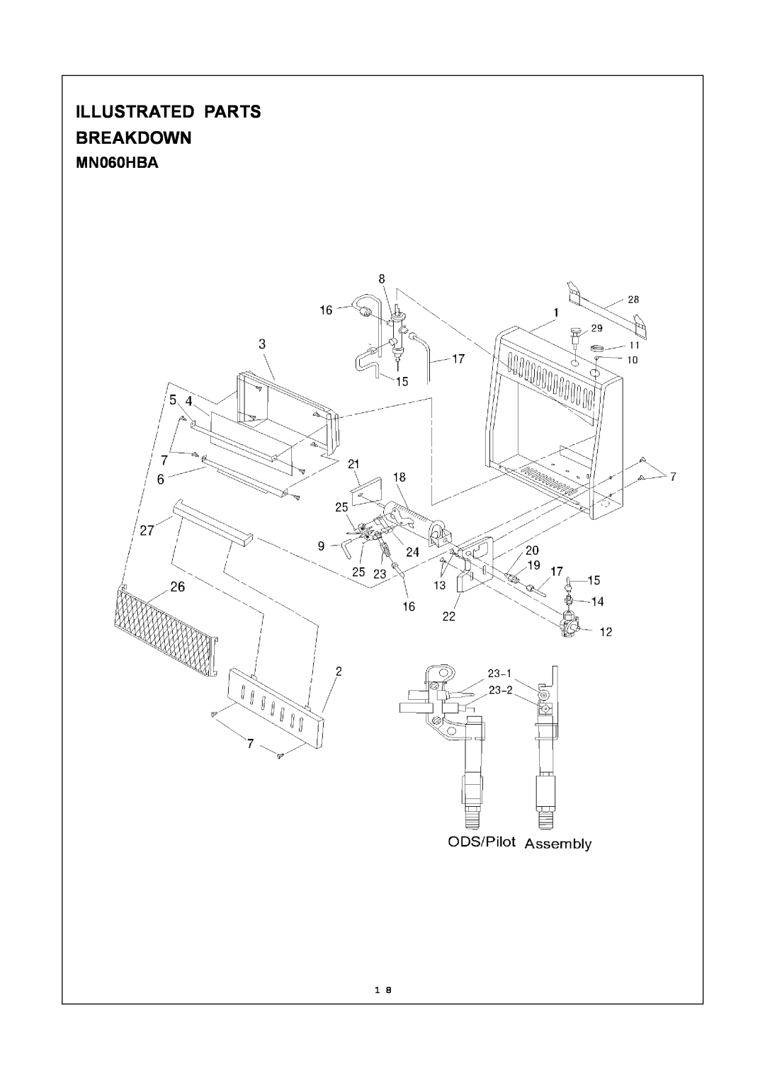 Procom MN100HBA, MN100TBA installation manual Illustrated Parts Breakdown, MN060HBA 