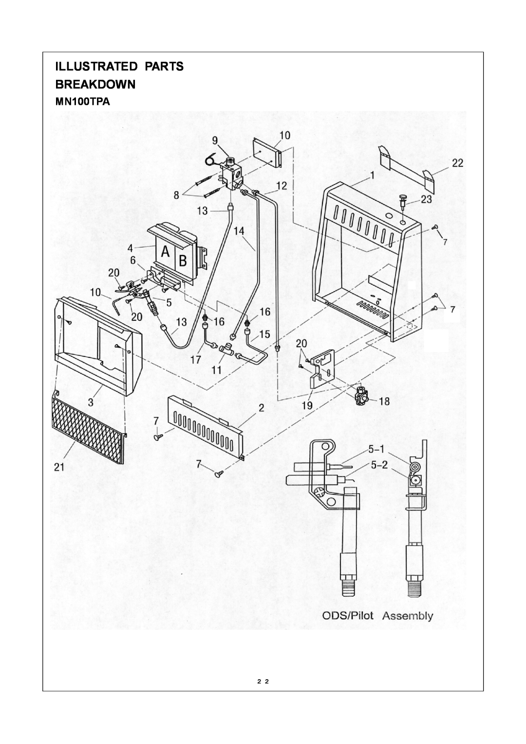 Procom MN100HPA, MN060HPA installation manual MN100TPA, Illustrated Parts Breakdown 