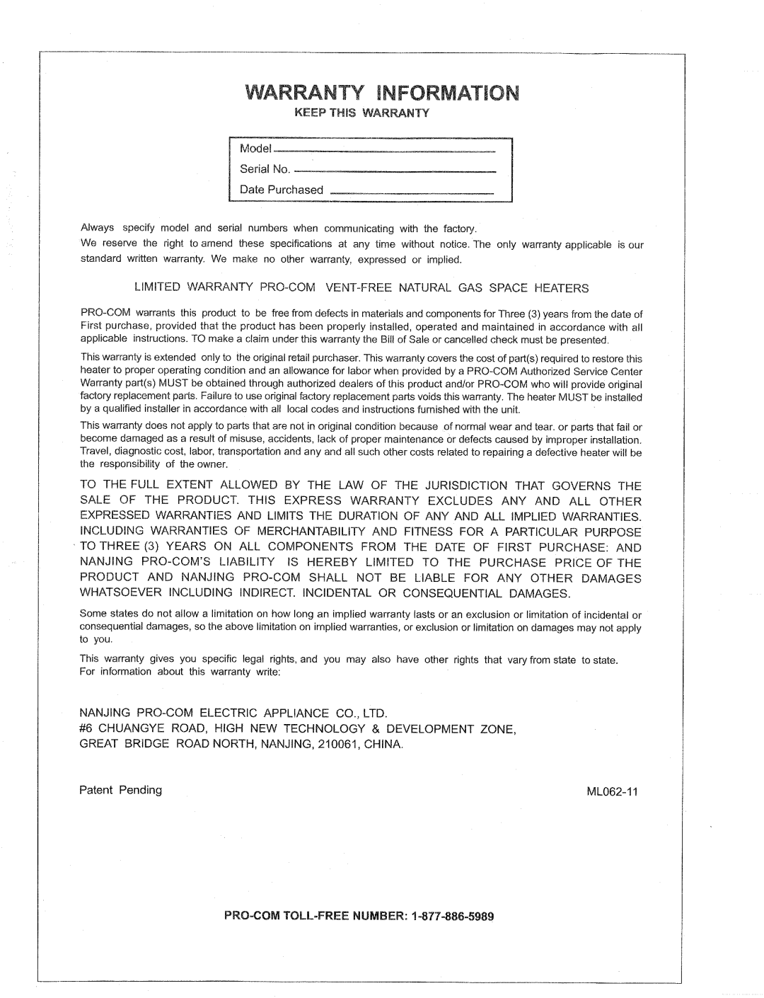 Procom MN180HPA, MN180TPA, MN300HPA, MN300TPA manual 