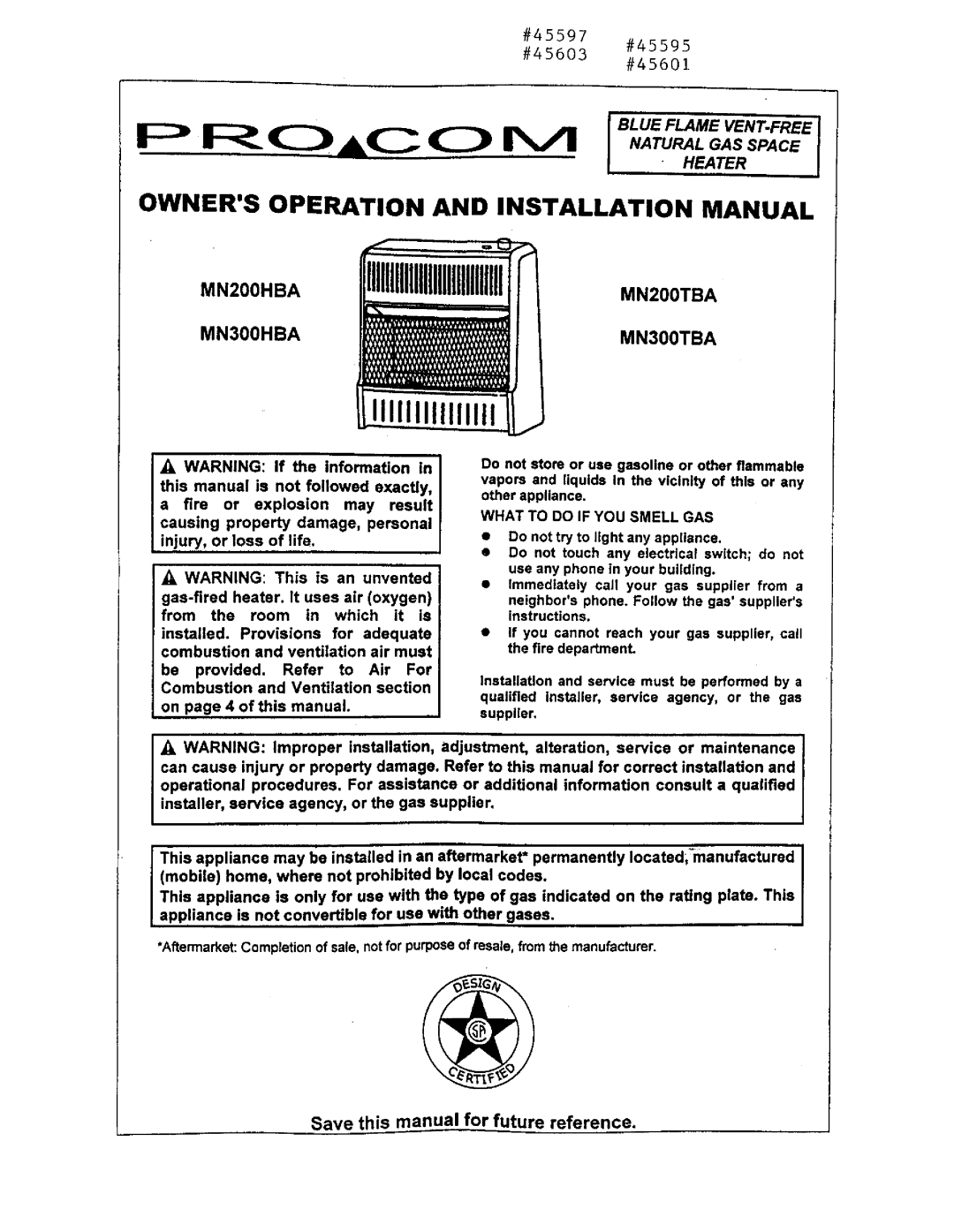 Procom MN200TBA, mn300tba, MN200HBA, MN300HBA manual 