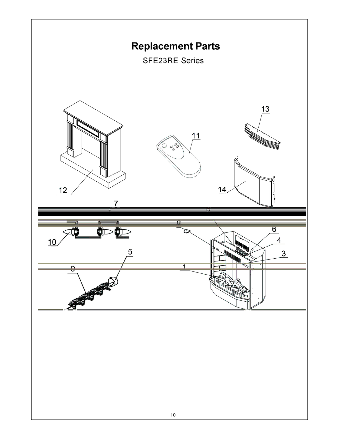 Procom SFE33RE, SFE23RE installation instructions Replacement Parts 