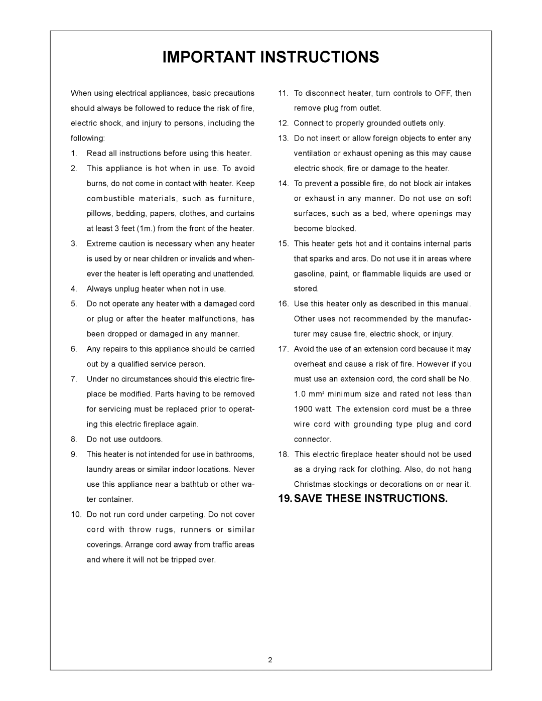 Procom SFE33RE, SFE23RE installation instructions Important Instructions 