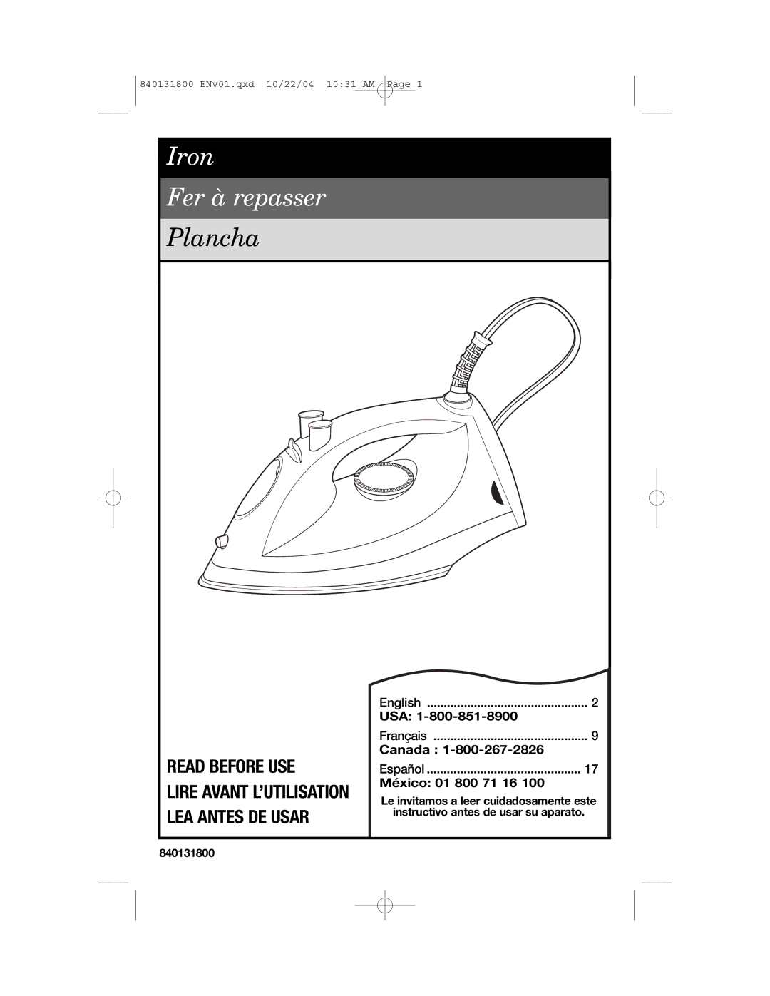 Proctor-Silex 17600, 17610 manual Usa, Canada, México 01 800 71 16 