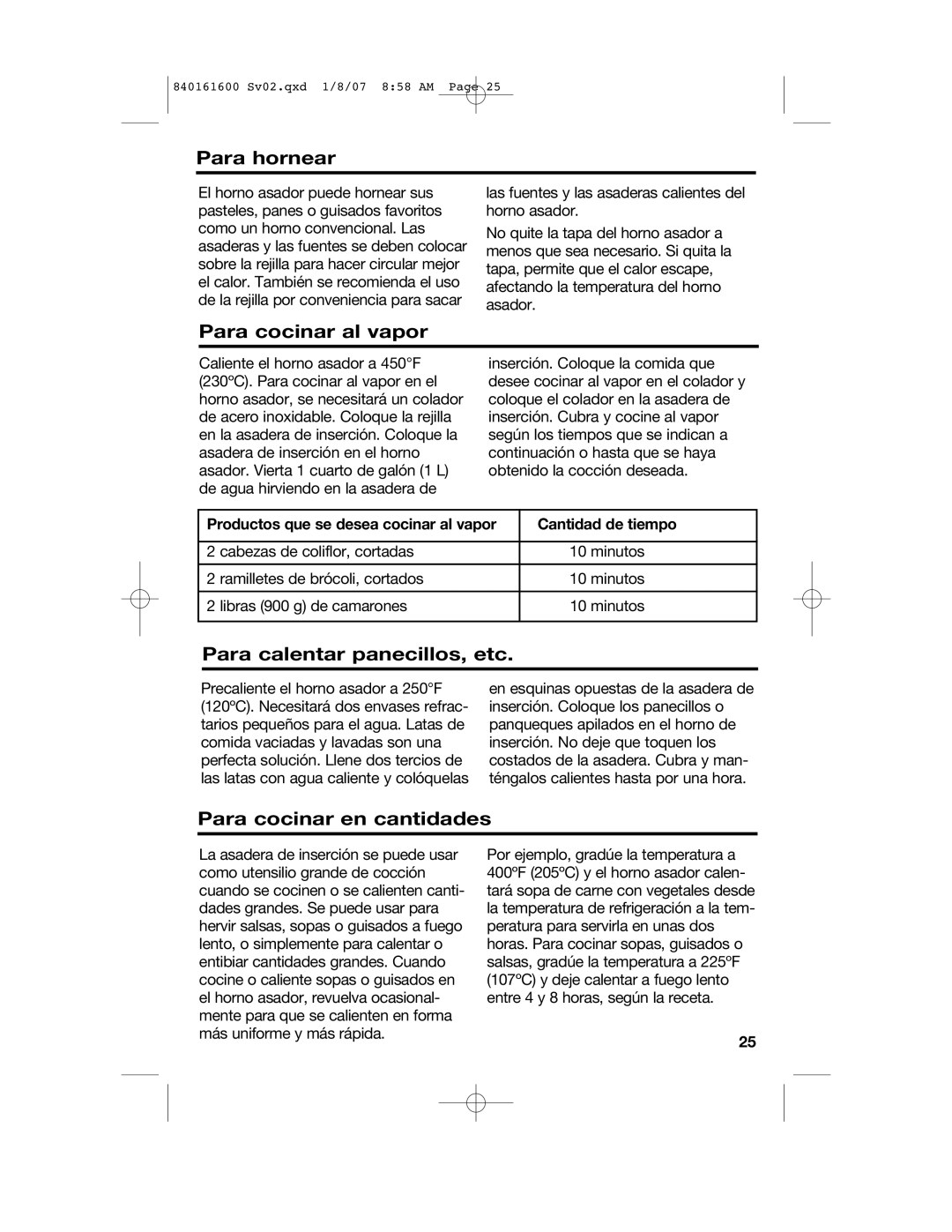 Proctor-Silex 840161600 Para hornear, Para cocinar al vapor, Para calentar panecillos, etc, Para cocinar en cantidades 