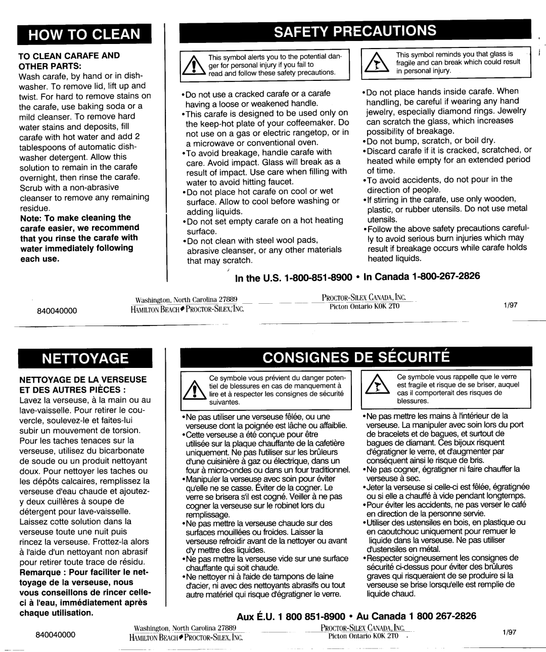 Proctor-Silex 88085 manual 