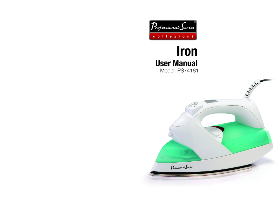 Professional Series PS74181 user manual Iron 