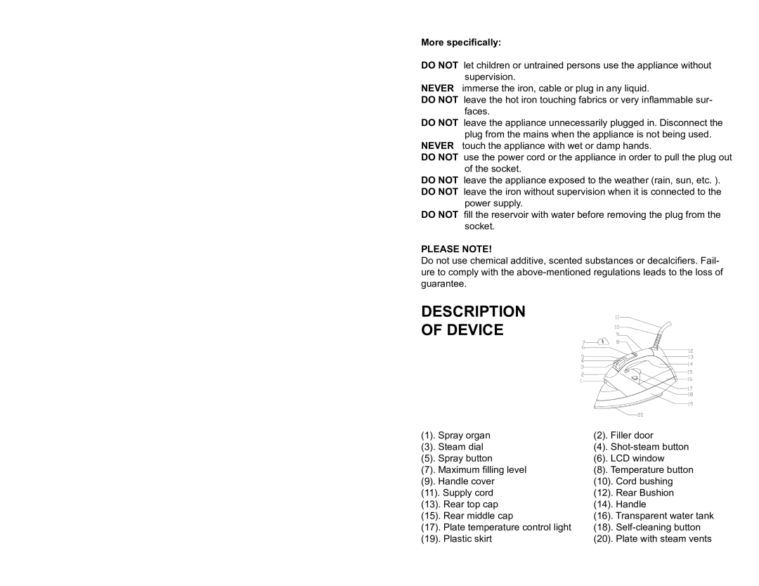 Professional Series PS74181 user manual Description Device, More specifically, Please Note 