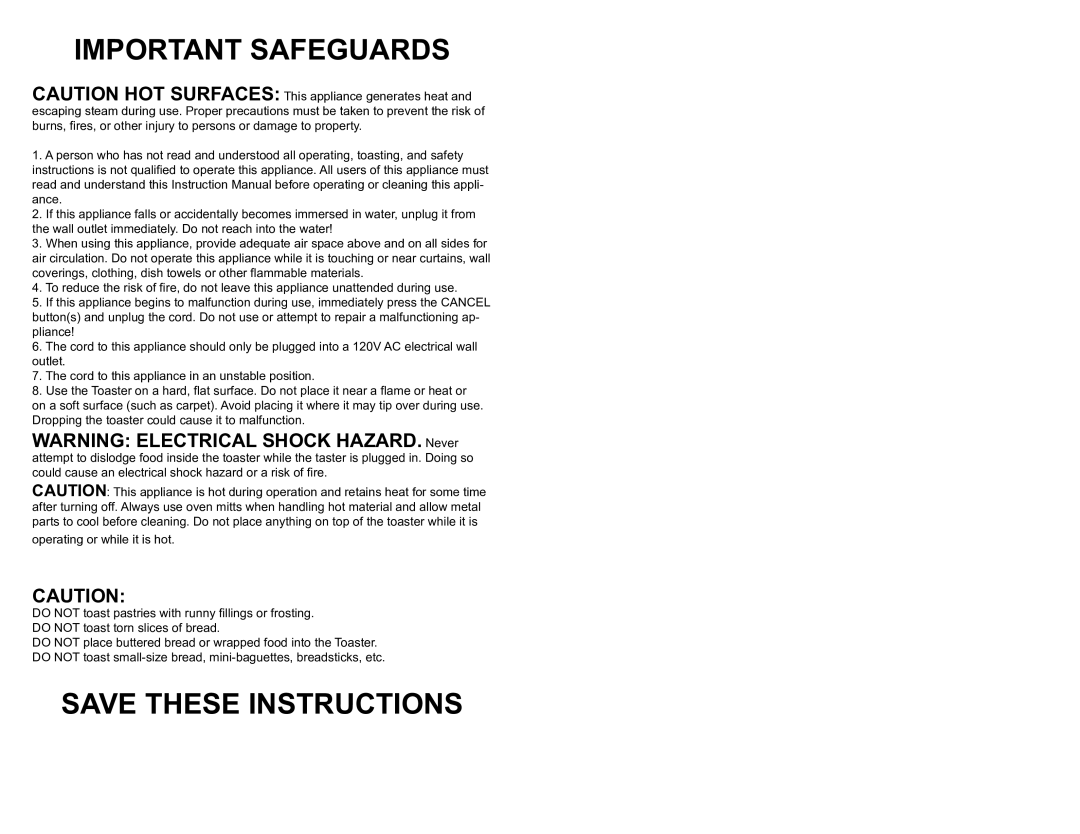 Professional Series PS77401 user manual Important Safeguards 