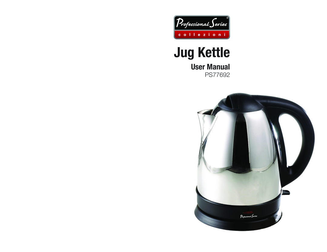 Professional Series PS77692 user manual Jug Kettle 