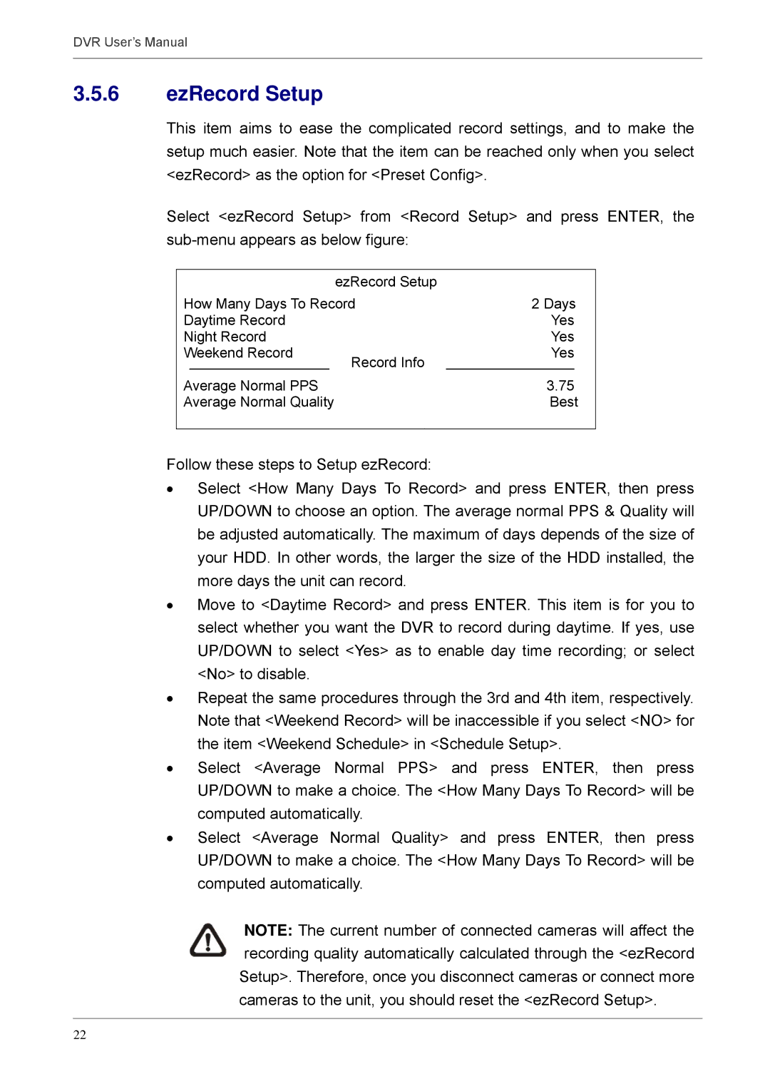 Proficient Audio Systems 00P3DG090DSEB3 user manual EzRecord Setup 