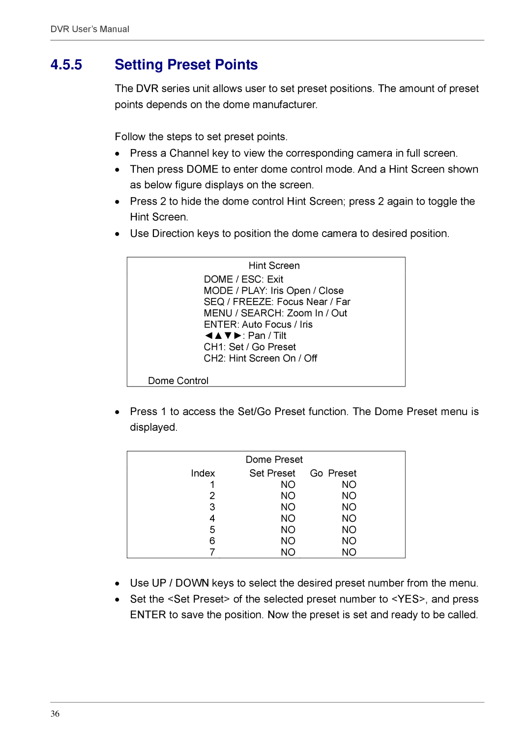 Proficient Audio Systems 00P3DG090DSEB3 user manual Setting Preset Points 