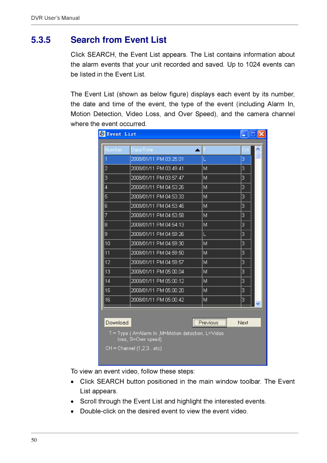 Proficient Audio Systems 00P3DG090DSEB3 user manual Search from Event List 