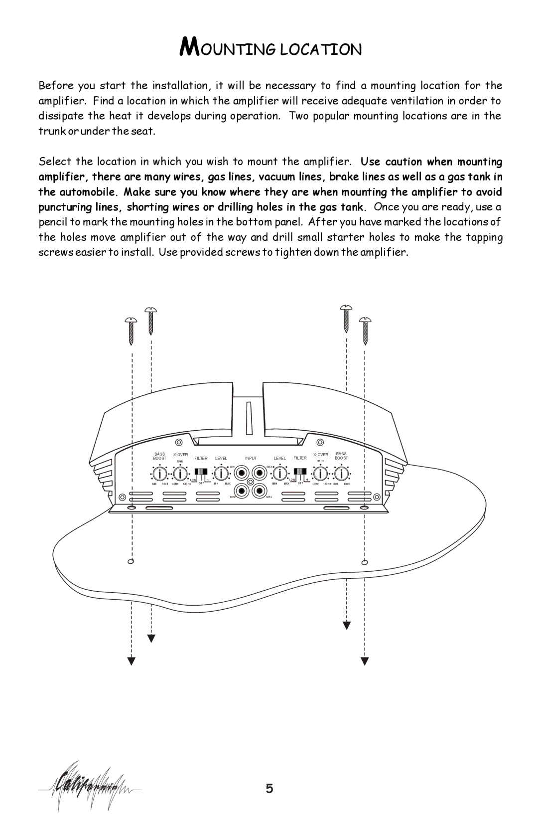 Profile 100SX installation instructions Mounting Location 