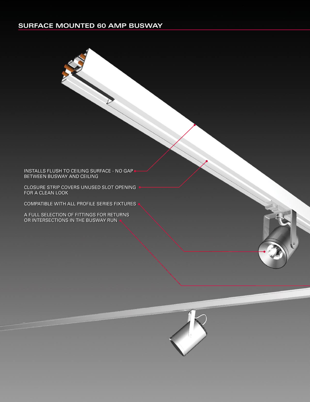 Profile 60 AMP BUSWAY manual Surface Mounted 60 AMP Busway 