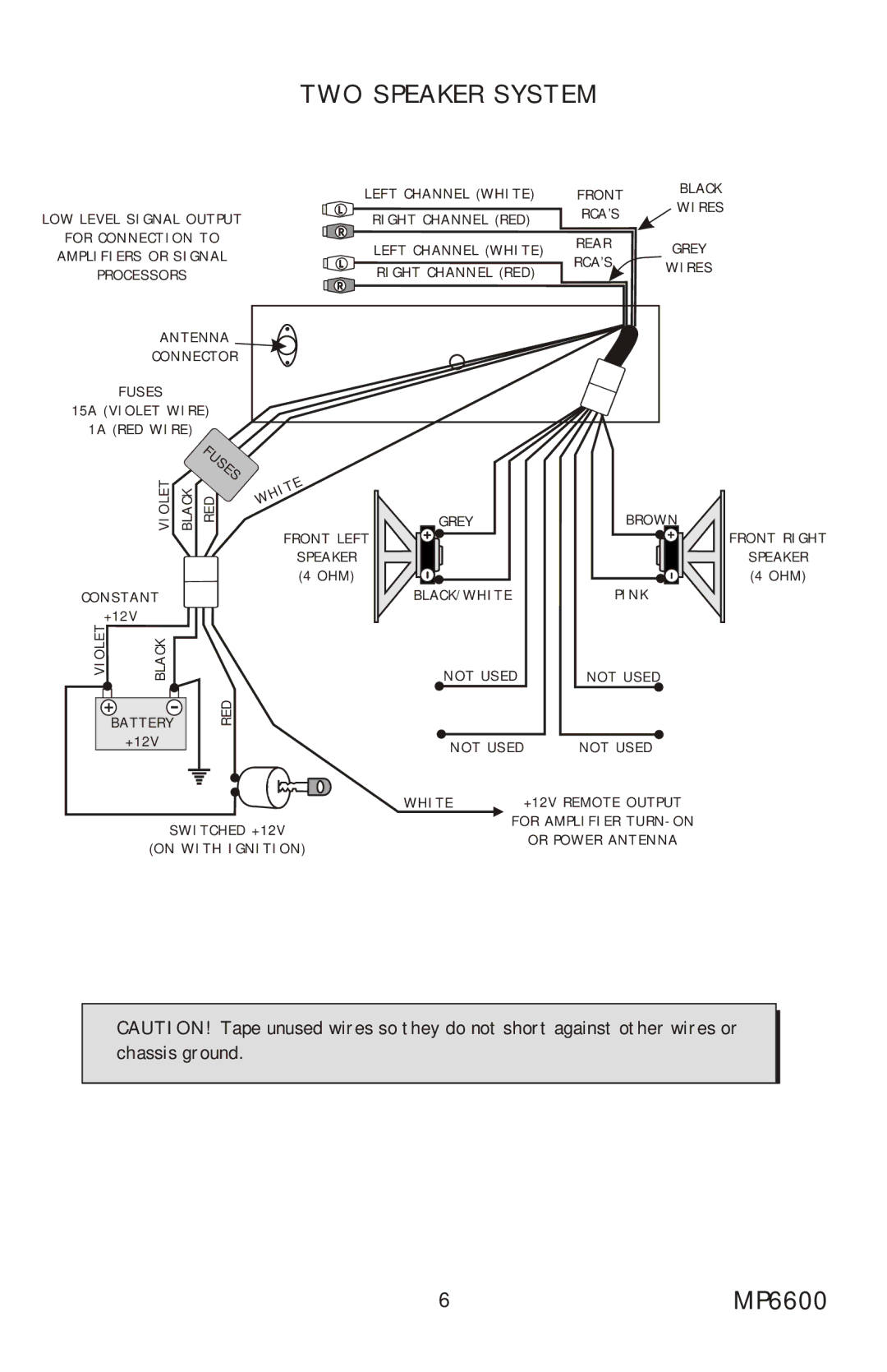 Profile installation instructions TWO Speaker System, 6MP6600 