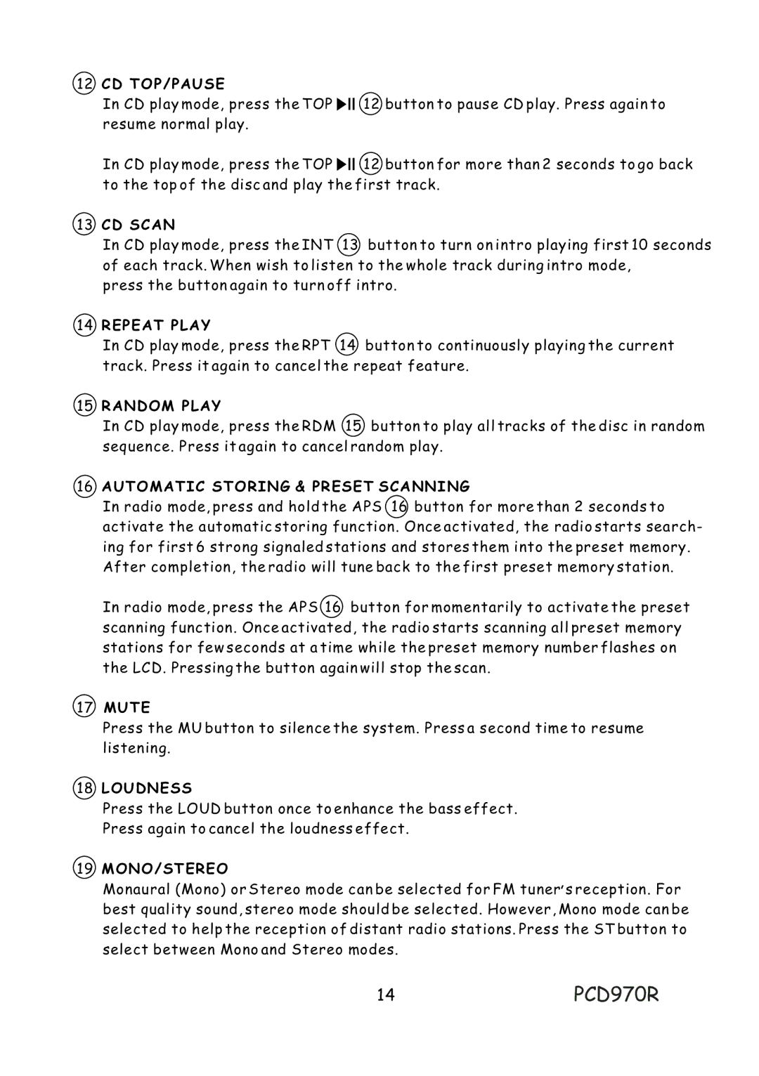 Profile installation instructions 14PCD970R 