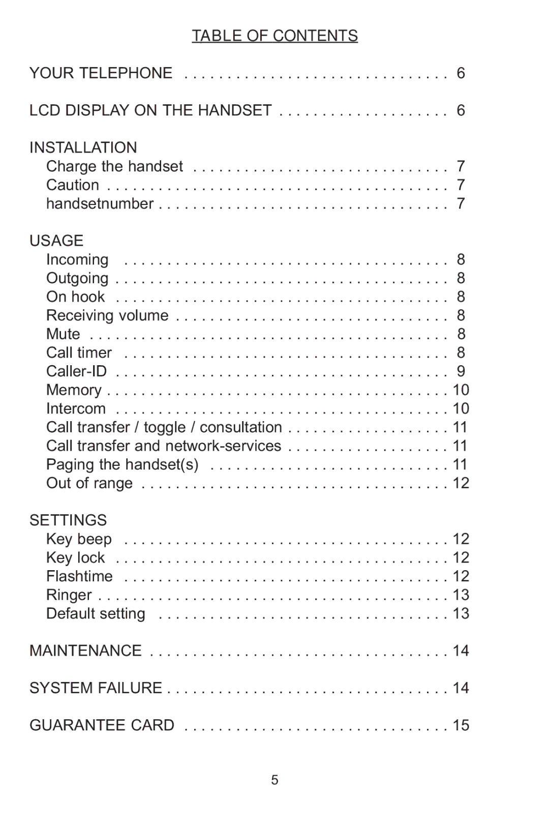 Profoon Telecommunicatie PDX-1100 series manual Table of Contents, Installation, Usage, Settings 