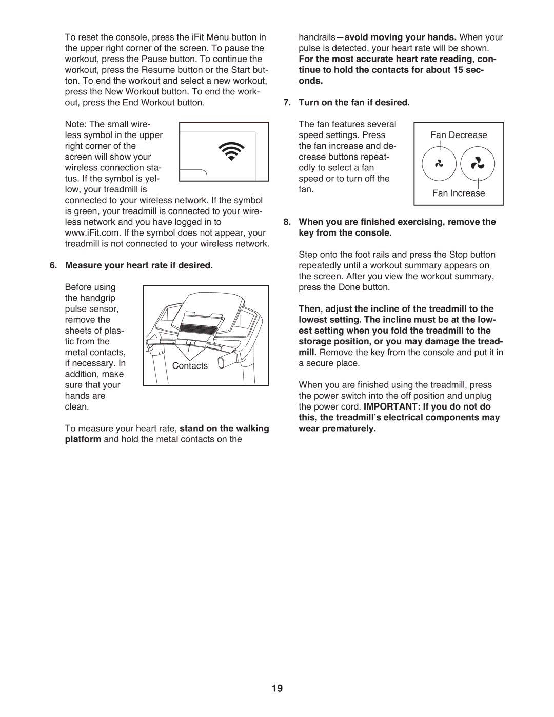 ProForm 1080 warranty Measure your heart rate if desired. Before using 