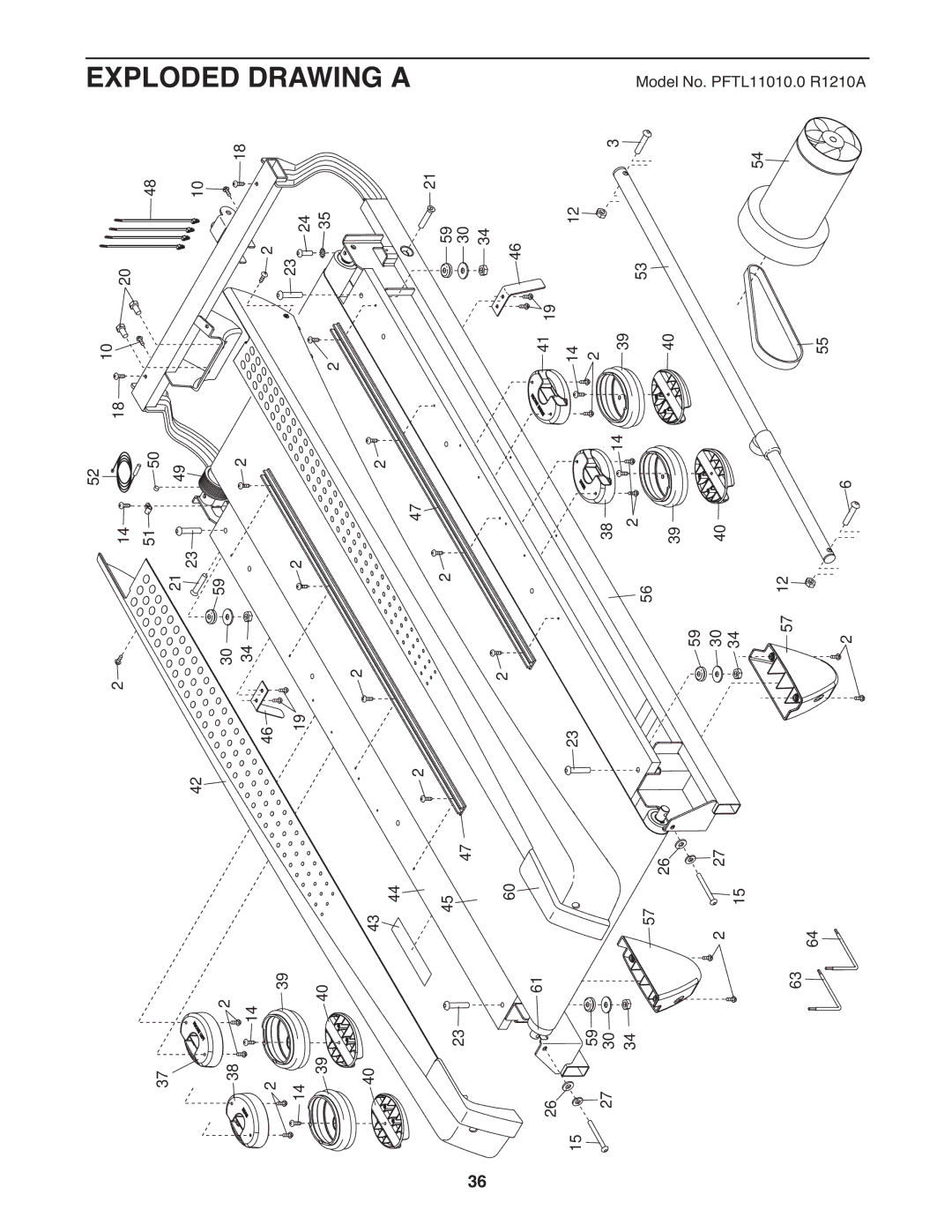 ProForm 1080 warranty Exploded Drawing a 