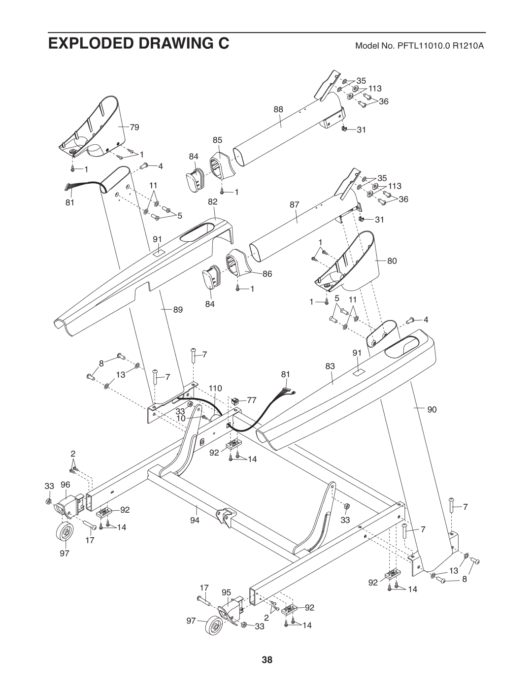 ProForm 1080 warranty Exploded Drawing C 