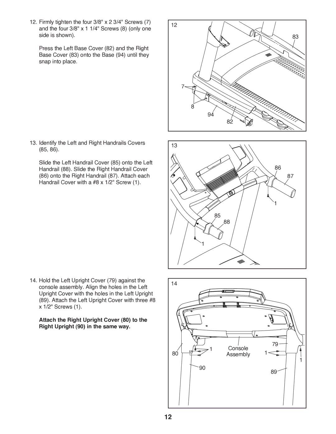 ProForm 1800 user manual Console Assembly 