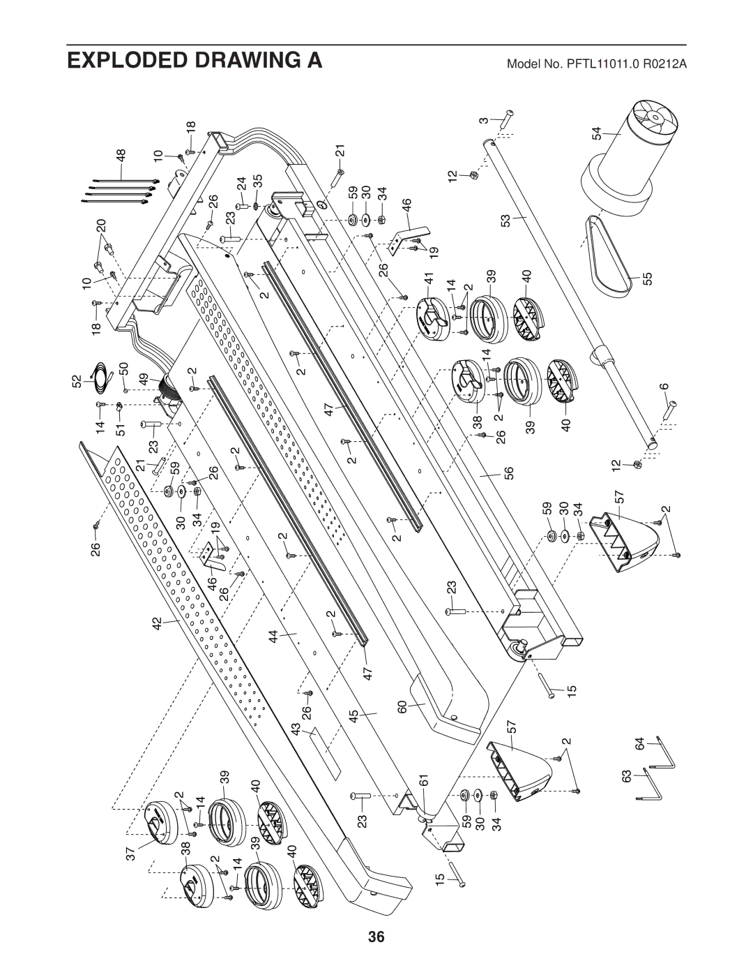 ProForm 1800 user manual Exploded Drawing a 