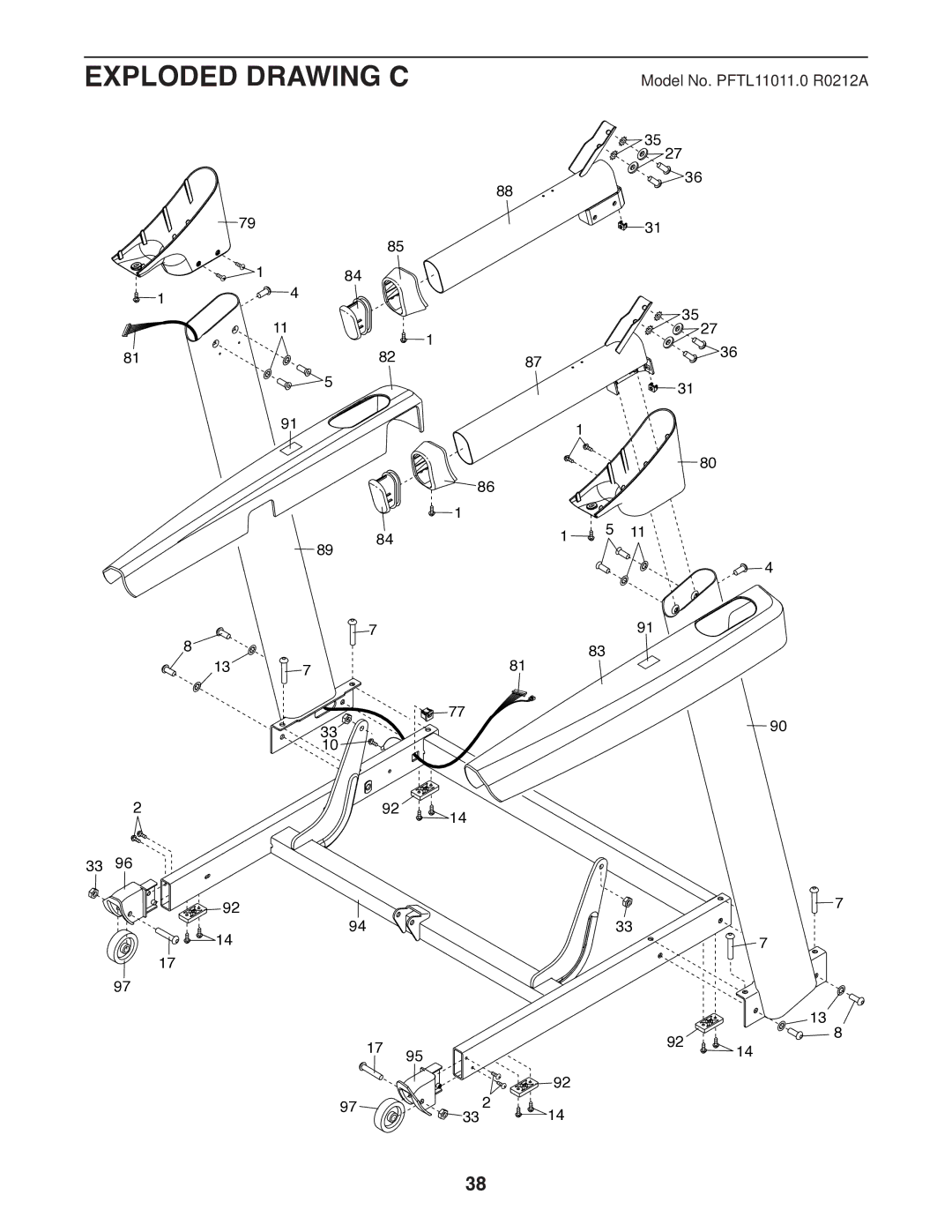 ProForm 1800 user manual Exploded Drawing C 