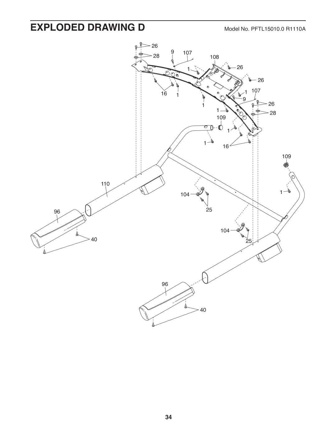 ProForm 2 user manual Exploded Drawing D 