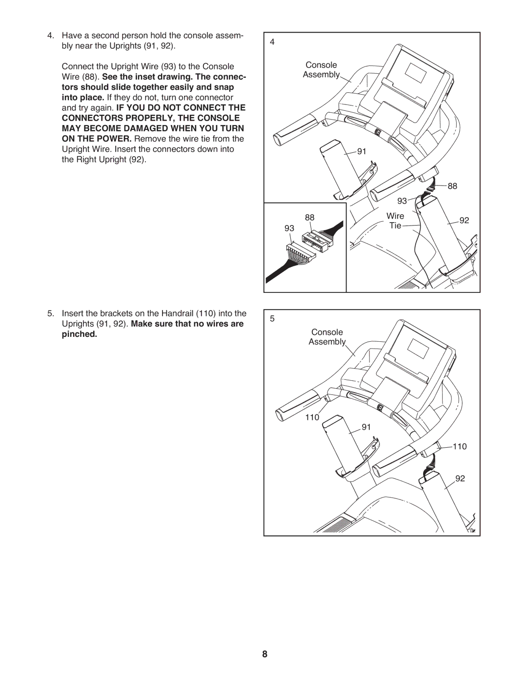 ProForm 2 user manual Wire Tie Console Assembly 110 