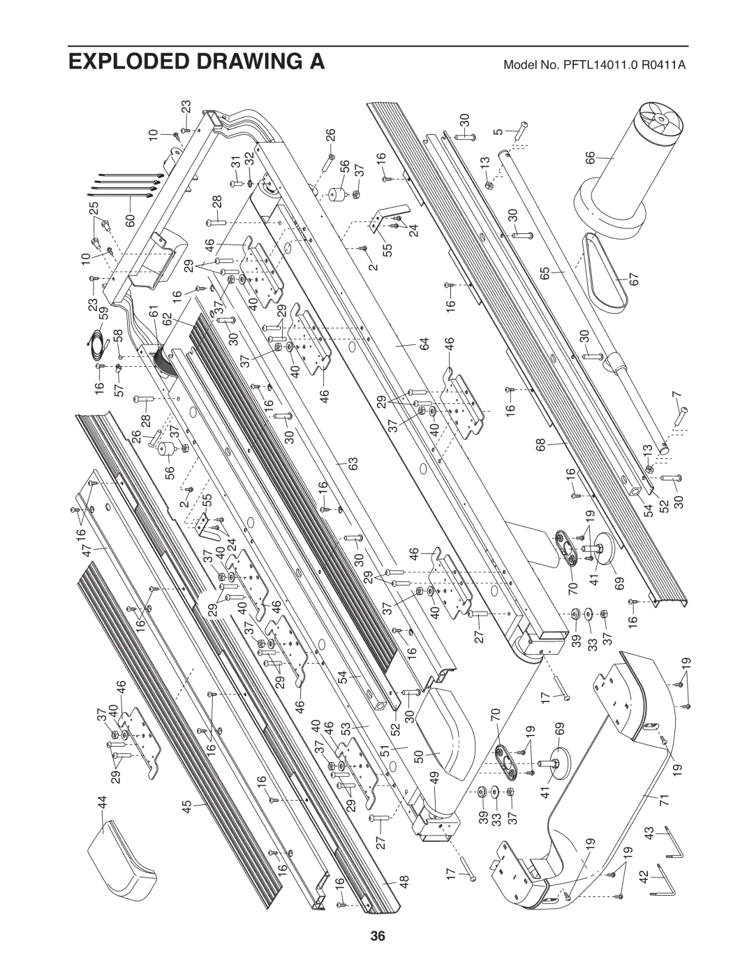 ProForm 2400 warranty Exploded Drawing a 