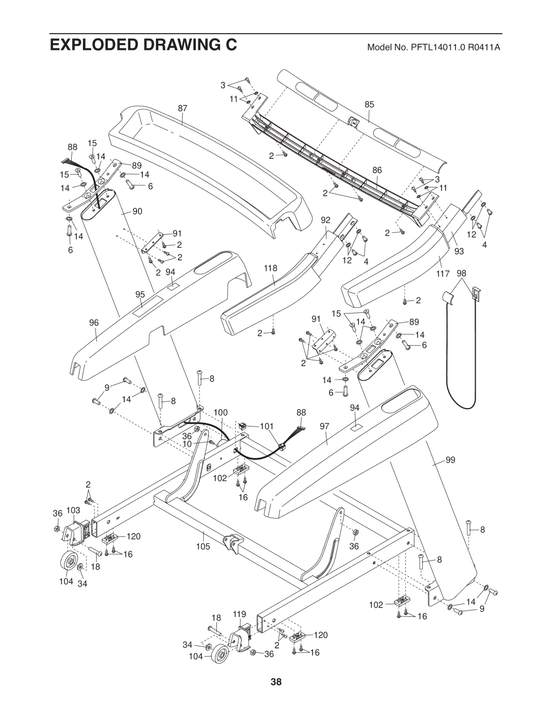 ProForm 2400 warranty Exploded Drawing C 