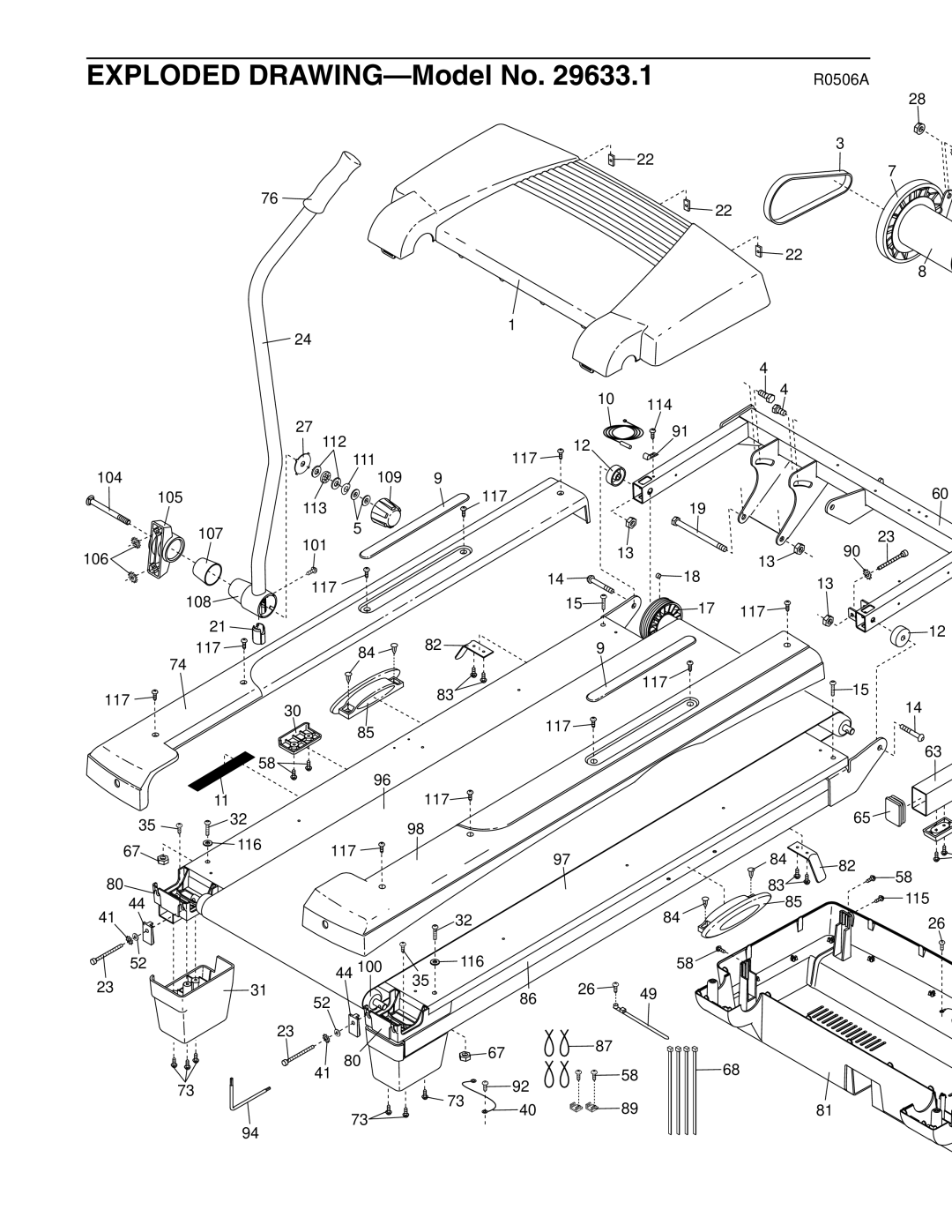 ProForm 29633.1 user manual Exploded DRAWING-Model No 