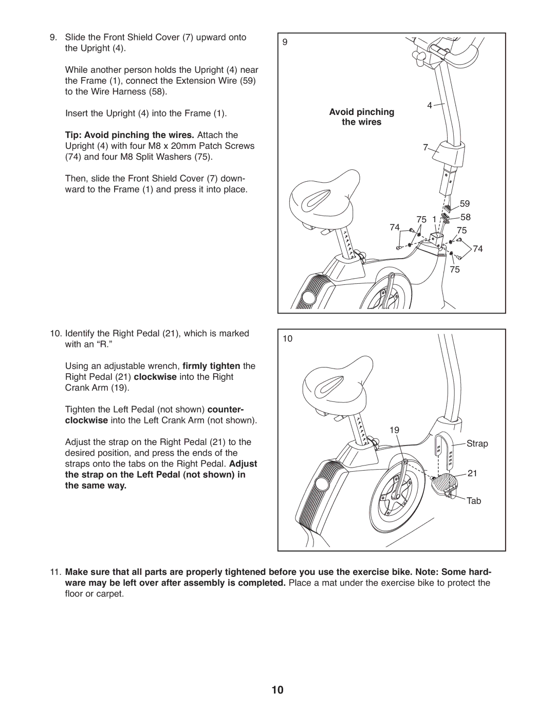 ProForm 300 ZLX user manual Strap 