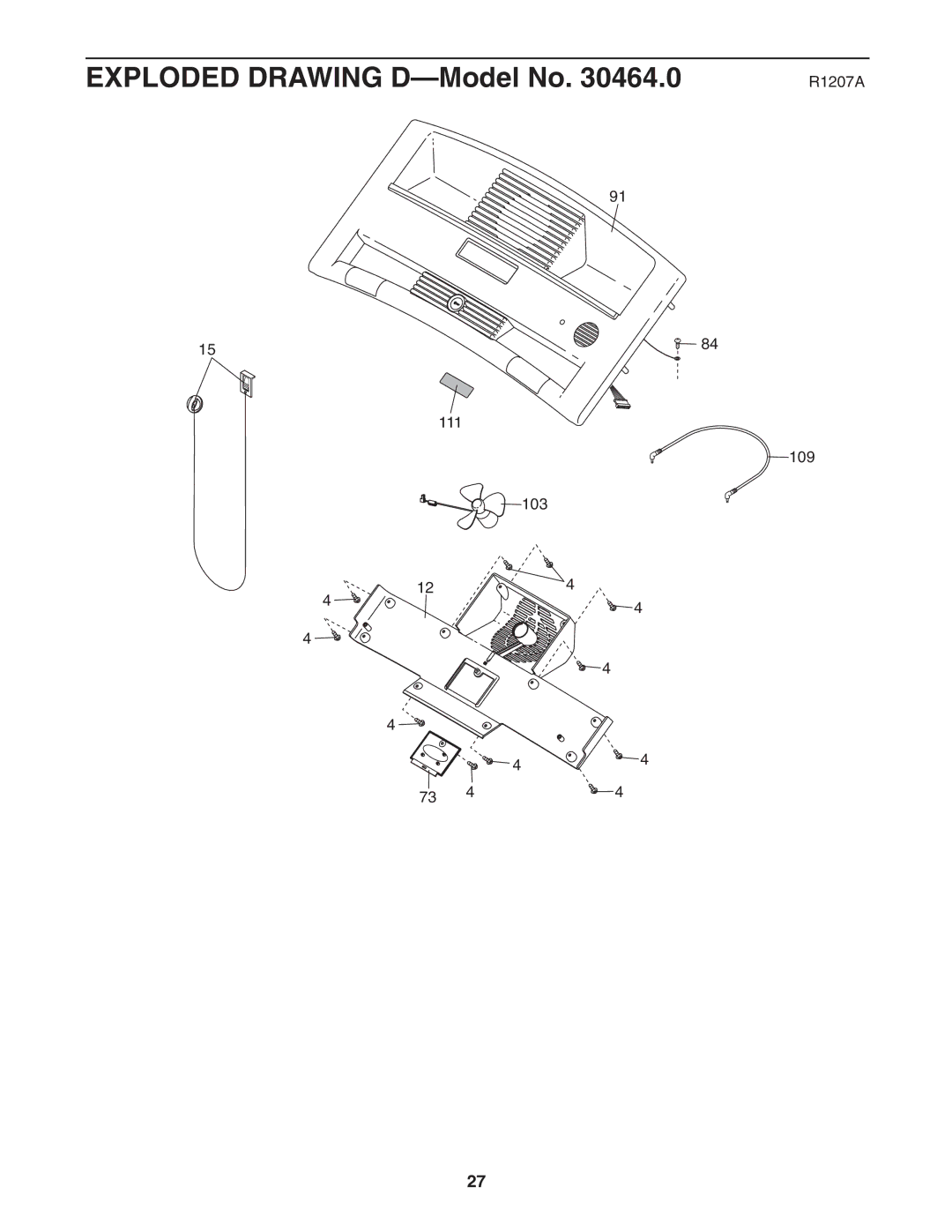 ProForm 30464.0 user manual Exploded Drawing D-Model No 