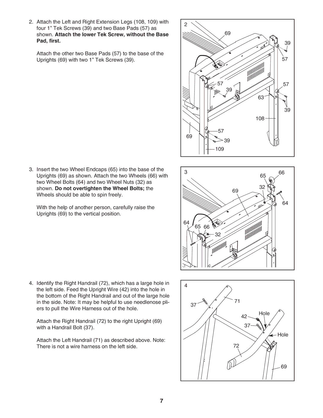 ProForm 30513.1 user manual Pad, first 