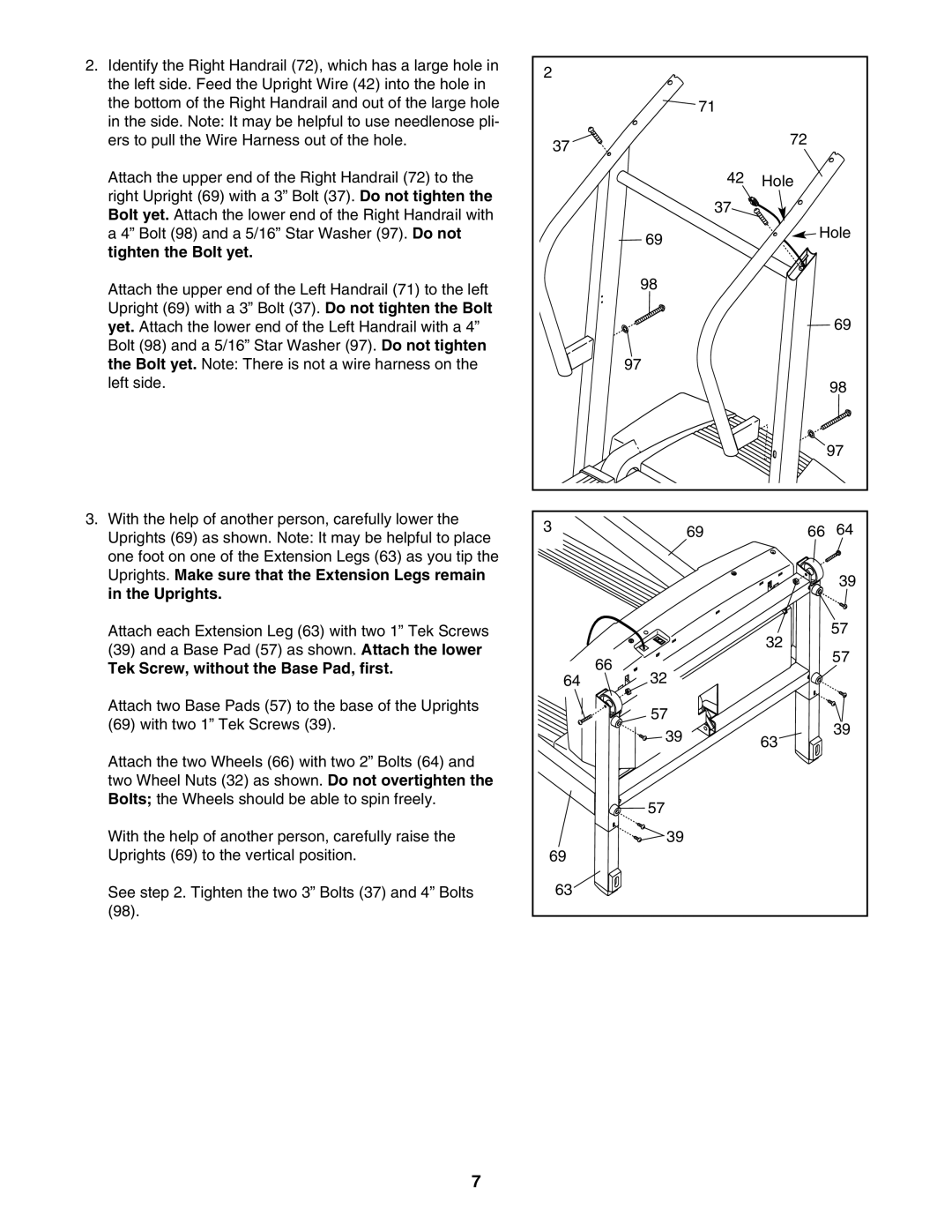 ProForm 30514.0 user manual Tek Screw, without the Base Pad, first 