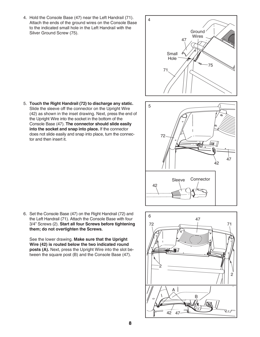 ProForm 30514.0 user manual See the lower drawing. Make sure that the Upright 