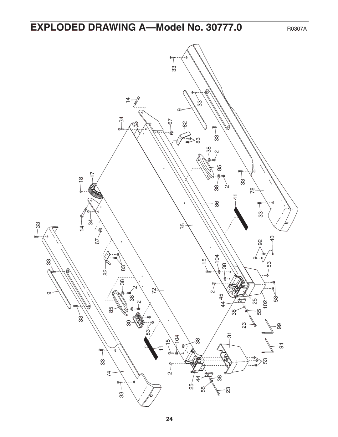 ProForm 30777.0 user manual Exploded Drawing A-Model 