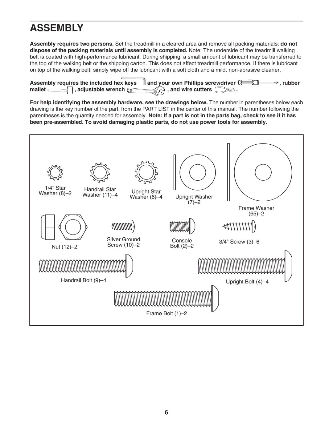 ProForm 400C user manual Assembly 