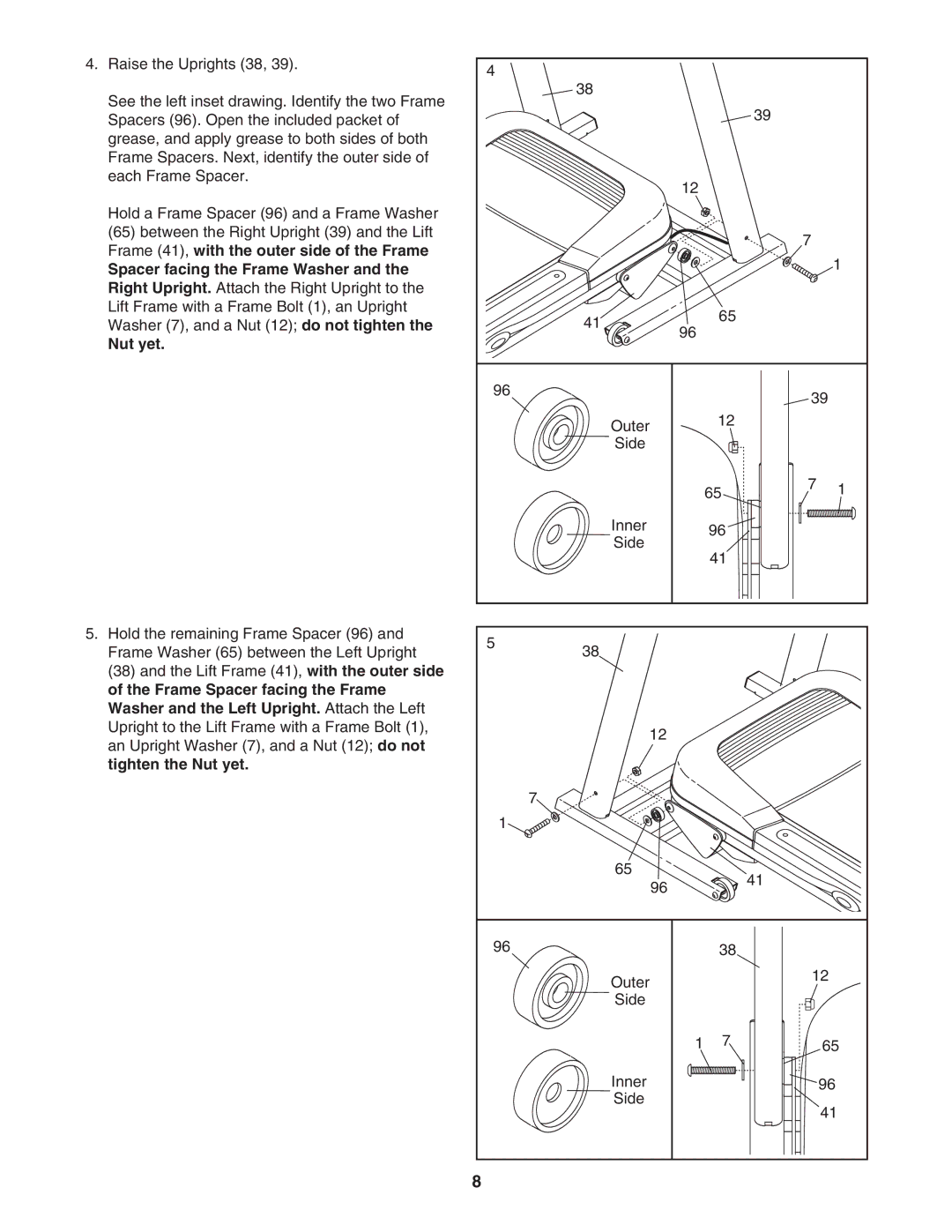 ProForm 400C user manual Tighten the Nut yet 