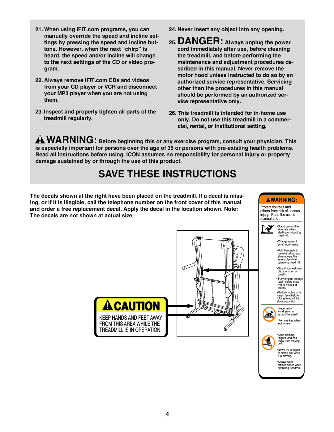 ProForm 480 CX user manual 