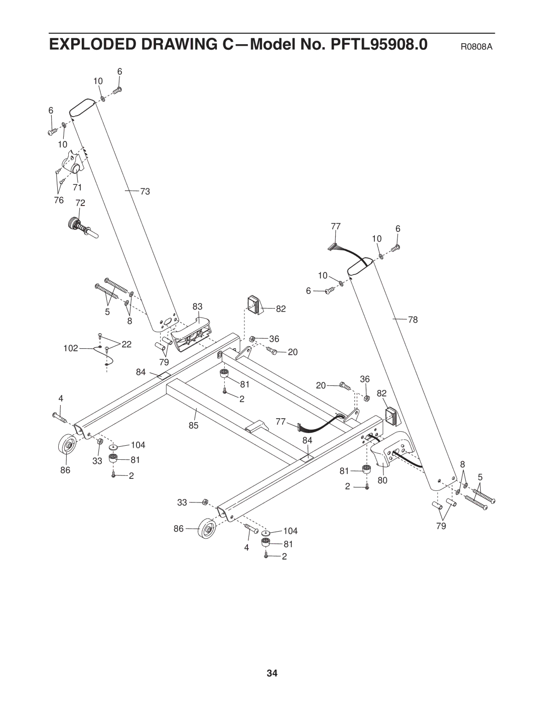 ProForm 485 CS manual Exploded Drawing C-Model No. PFTL95908.0 