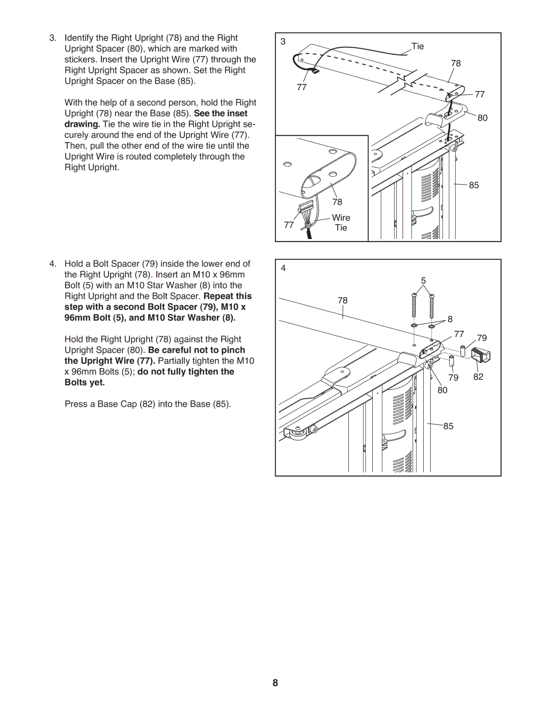 ProForm 485 CS manual Bolts yet 