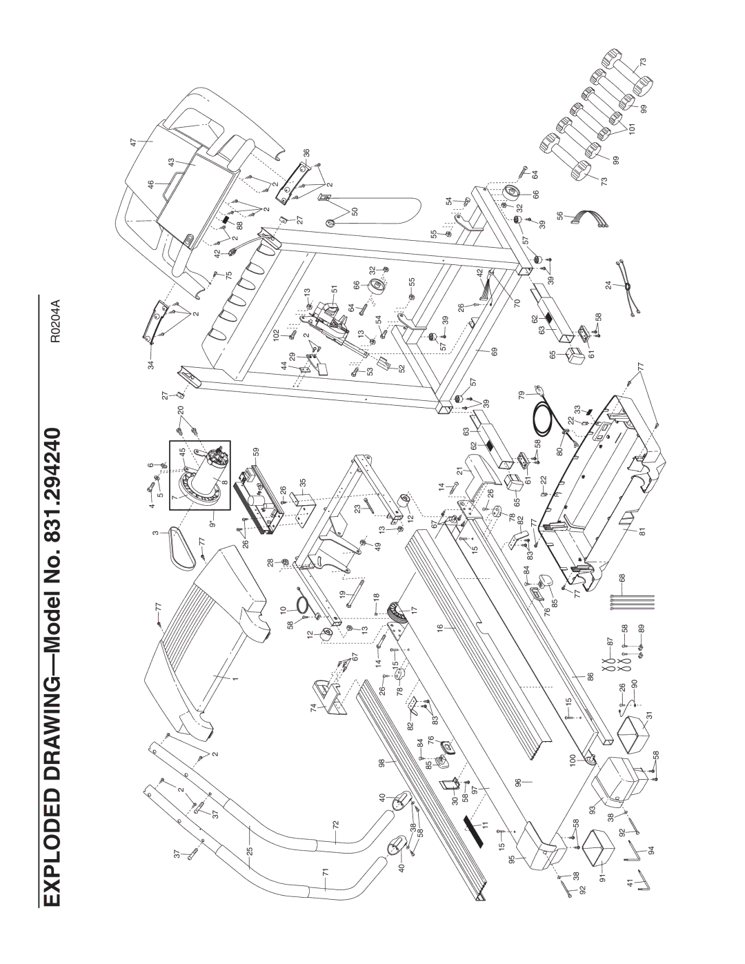 ProForm 505s user manual Exploded DRAWING-Model No 